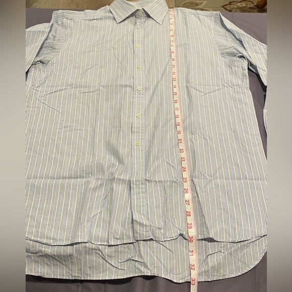 Thomas Pink French cuff shirt 16.5 blue / yellow stripe - Picture 5 of 10